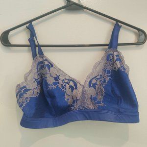 Wacoal, Dark Blue Bralette with Grey Lacing